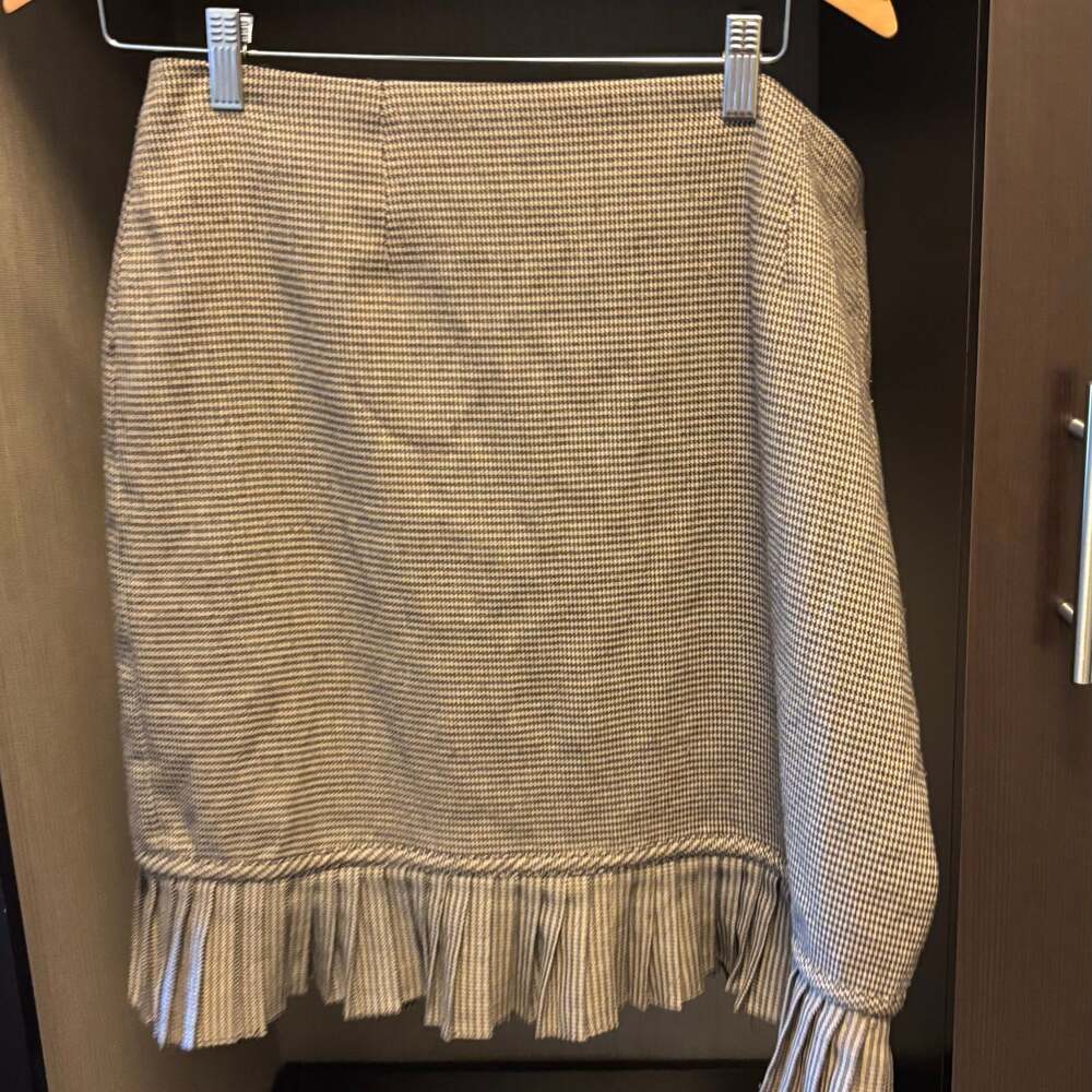 Houndstooth Pattern Tiered Ruffle Mini Skirt 14 - image 1